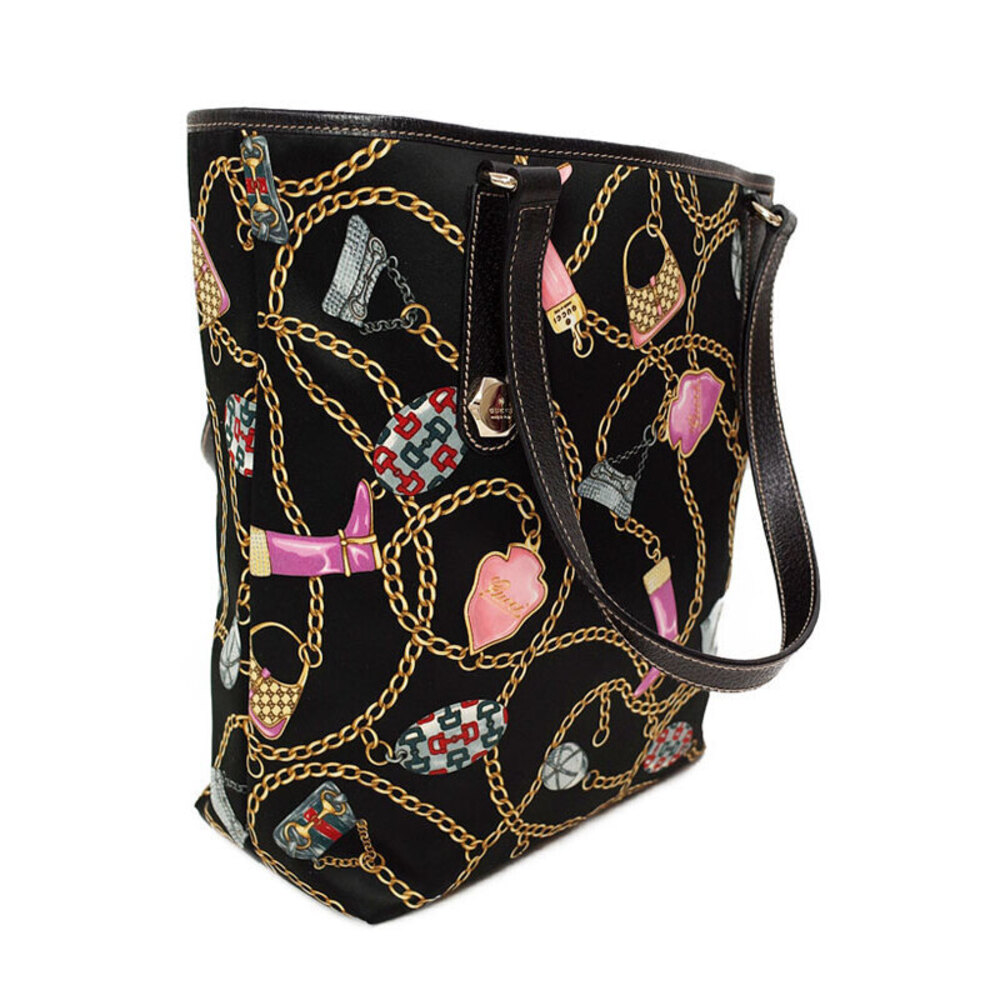 Gucci Chain Black Bag Charmy Tote